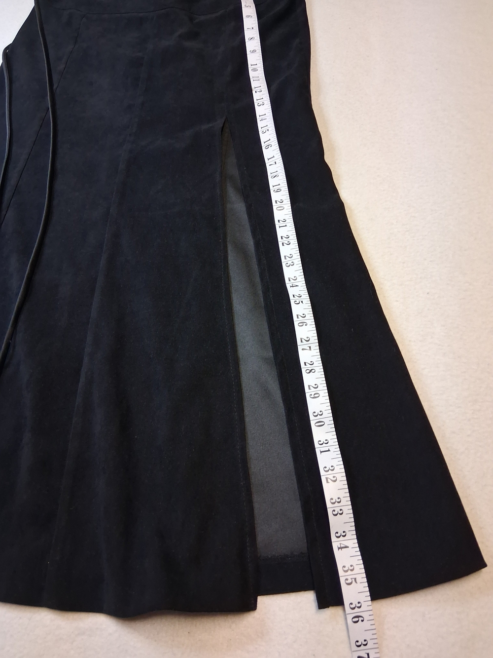 le chateau Black Maxi Skirt with Side Slit and Wrap Tie - Picture 3 of 4